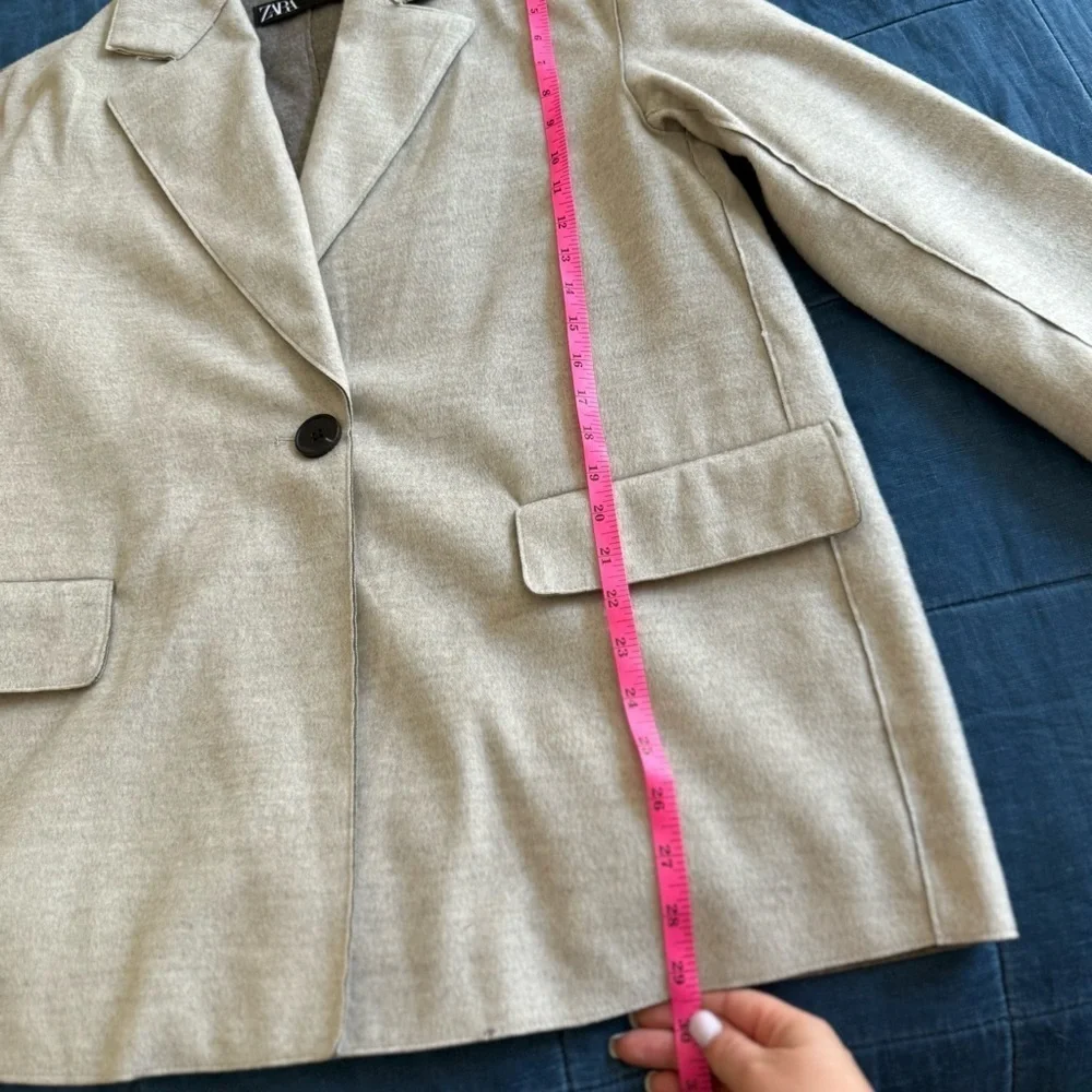 Zara Soft Turn-Down Collar Jacket Mink Marl Size Medium